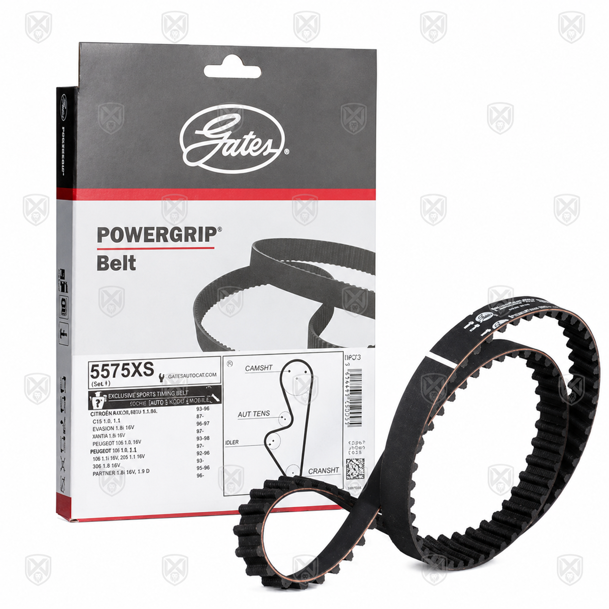تسمه تايم 104  دندانه با لیبل اصلی هرینگتون مناسب برای پژو 206 تيپ 2 و 3 و 207 TU3 برند گتس پاورگریپ